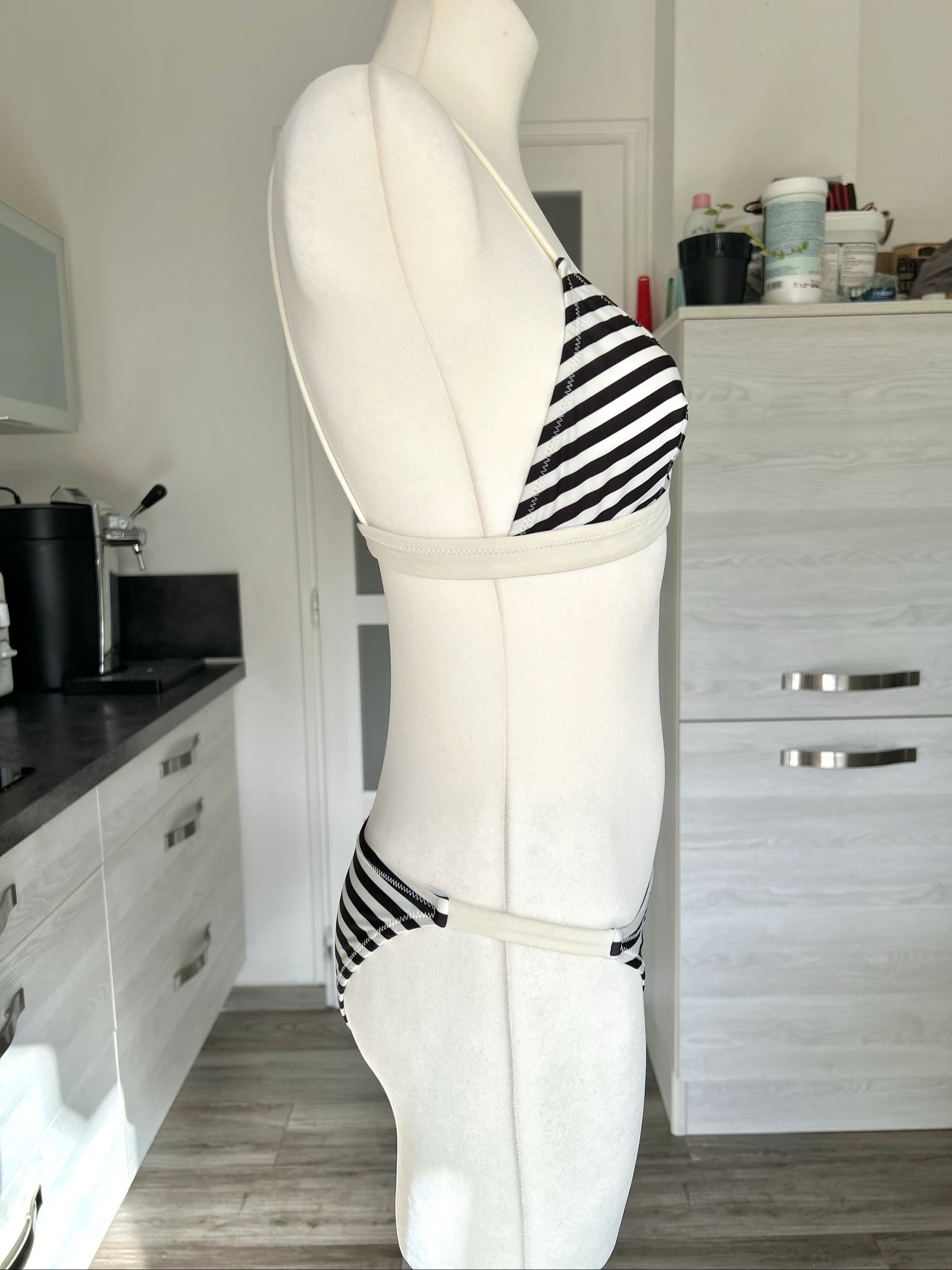Biquíni listrado preto e branco em poliamida Tamanho M 38 Solid & Striped – photo 3